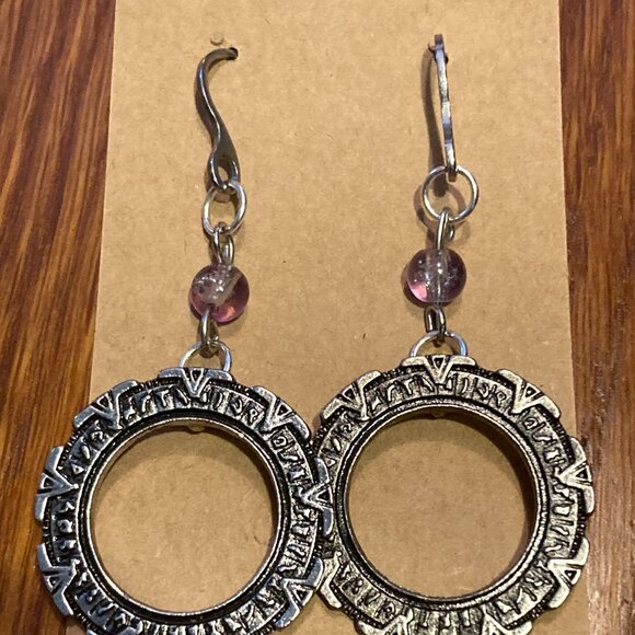 Stargate Light Pink Bead Earrings - Picture 2 of 2